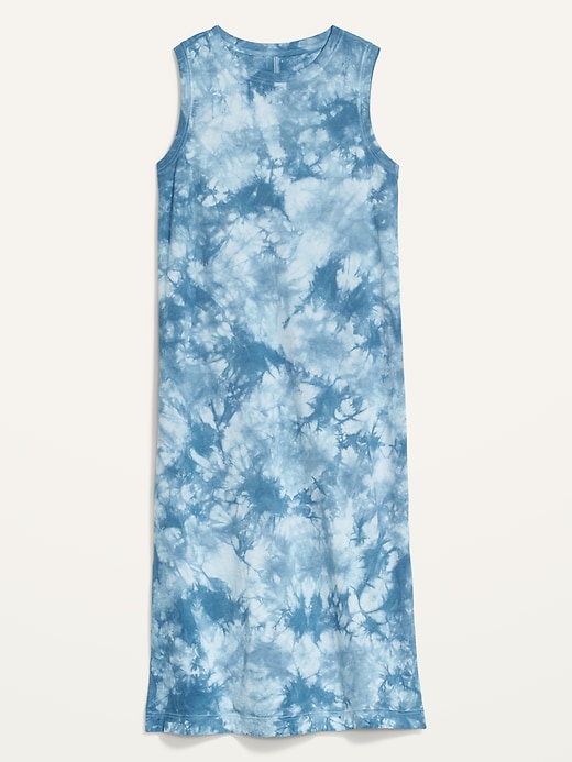 Image number 1 showing, Vintage Sleeveless Tie-Dye Midi T-Shirt Shift Dress