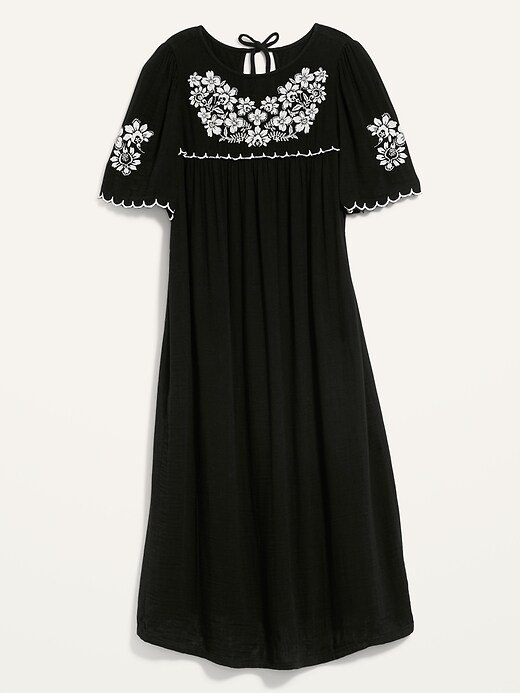 View large product image 1 of 3. Embroidered Midi Swing Dress