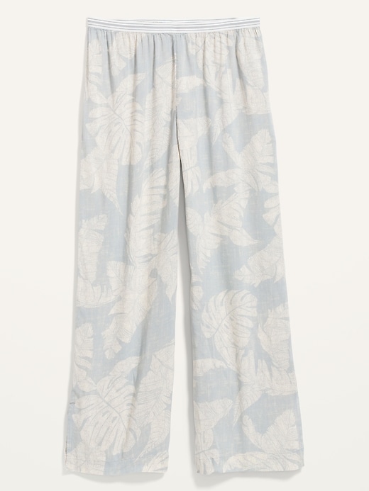 View large product image 1 of 3. Elastic-Waist Soft-Woven Wide-Leg Pajama Pants