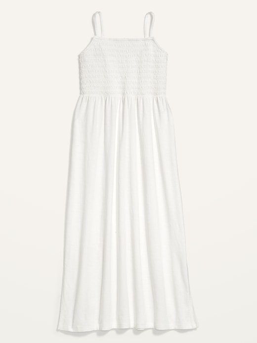 Image number 1 showing, Smocked Slub-Knit Fit & Flare Cami Midi Dress