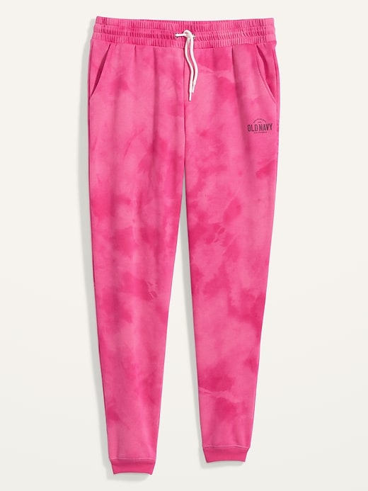 View large product image 2 of 3. Mid-Rise Tie-Dyed Logo-Graphic Sweatpants