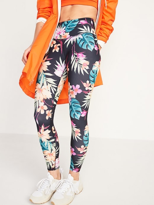 Navy Floral High Waisted Leggings – Yogababy Clothing