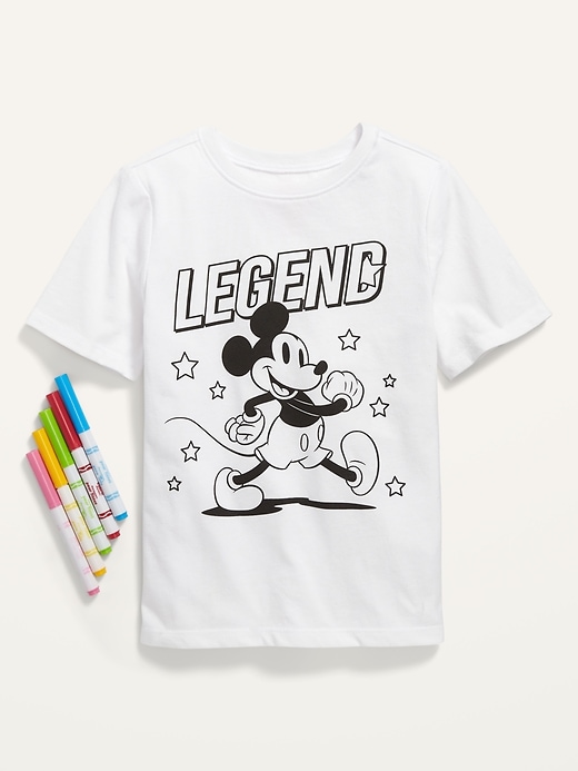 View large product image 1 of 2. Disney&#169 Unisex DIY Color Me Licensed Graphic T-Shirt for Toddlers (with 5 Crayola&#174 Fabric Markers)