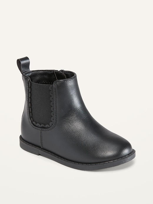 View large product image 1 of 4. Unisex Faux-Leather Chelsea Boots for Toddler