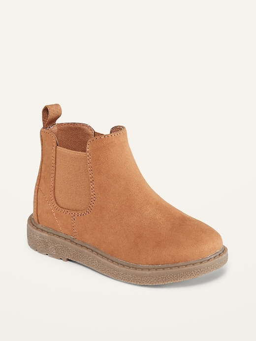 View large product image 1 of 4. Unisex Faux-Suede Chelsea Boots for Toddler
