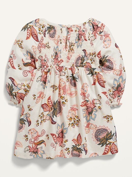 View large product image 2 of 2. Long-Sleeve Twill Floral Dress for Baby