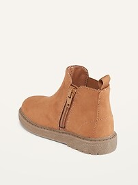 View large product image 3 of 4. Unisex Faux-Suede Chelsea Boots for Toddler