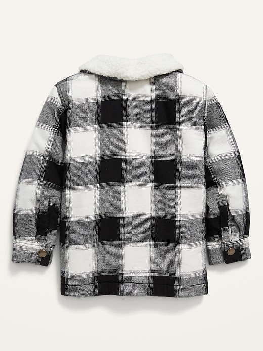 View large product image 2 of 2. Unisex Buffalo Plaid Sherpa-Lined Shacket for Toddler