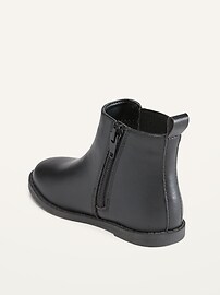 View large product image 3 of 4. Unisex Faux-Leather Chelsea Boots for Toddler