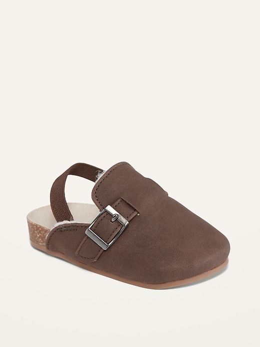 View large product image 1 of 4. Unisex Faux-Suede Sherpa-Lined Clogs for Baby