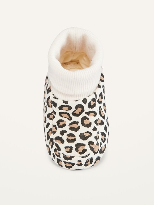 View large product image 2 of 4. Unisex Soft-Knit Animal-Print Bootie Slippers for Baby