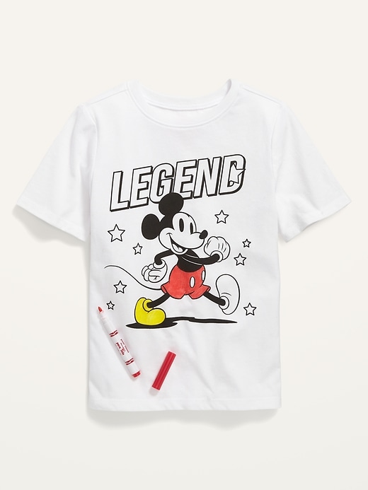 View large product image 2 of 2. Disney&#169 Unisex DIY Color Me Licensed Graphic T-Shirt for Toddlers (with 5 Crayola&#174 Fabric Markers)