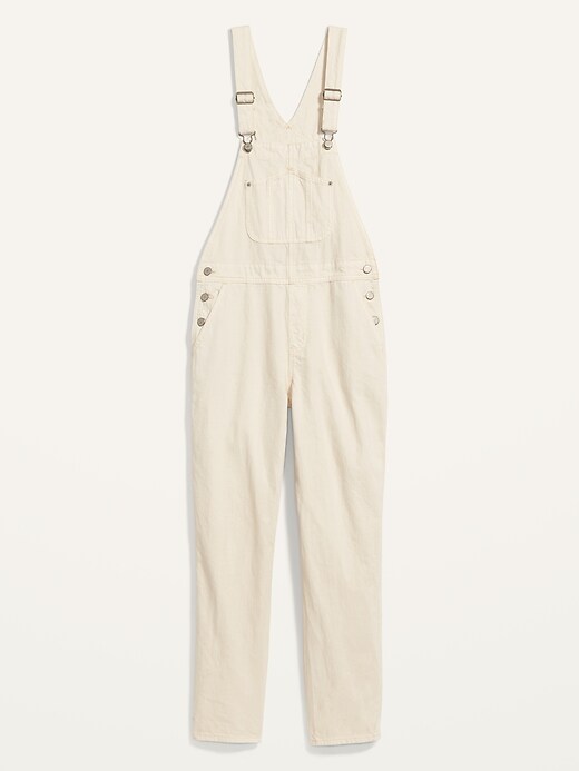 Image number 4 showing, Slouchy Straight Ecru-Wash Workwear Jean Overalls