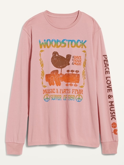 View large product image 2 of 2. Woodstock&#174 Gender-Neutral Graphic Long-Sleeve T-Shirt for Adults