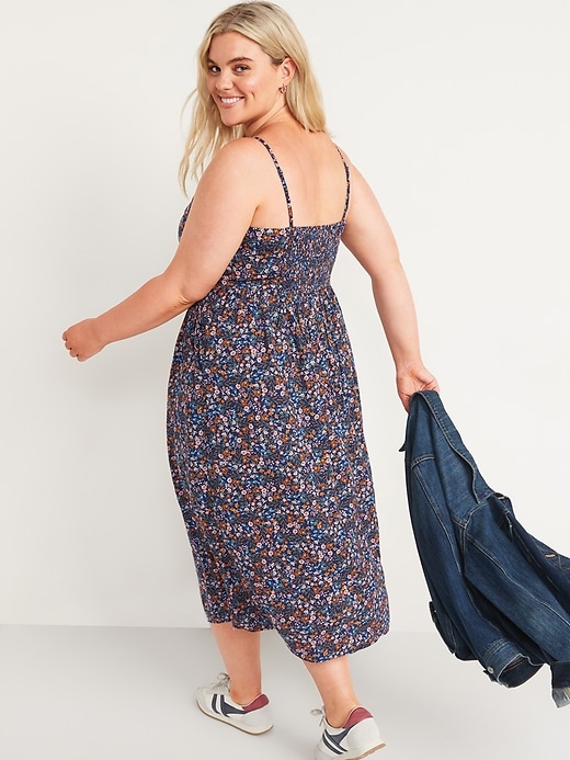 Image number 8 showing, Floral-Print Fit & Flare Cami Midi Sundress for Women
