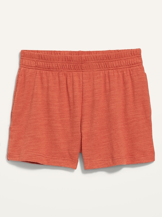 View large product image 1 of 3. High-Waisted Cozy-Knit Pajama Shorts -- 2-inch inseam