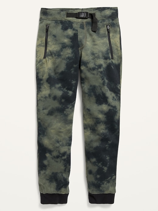 View large product image 1 of 1. Belted Tie-Dye Zip-Pocket Jogger Sweatpants For Boys