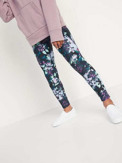 View large product image 1 of 4. High-Waisted PowerSoft Side-Pocket Leggings for Girls