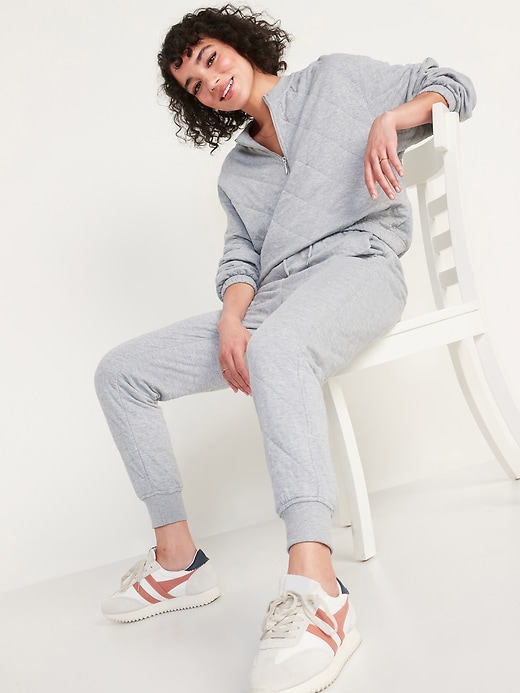 Image number 3 showing, Extra High-Waisted Quilted Jogger Sweatpants for Women