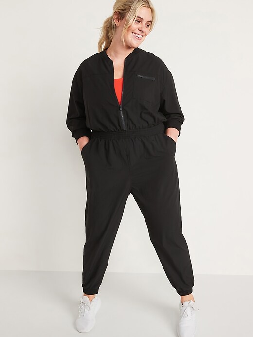 Image number 7 showing, StretchTech Cropped Zip Bomber Jumpsuit for Women