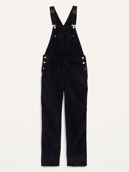 Image number 4 showing, Slouchy Straight Button-Fly Corduroy Workwear Overalls for Women