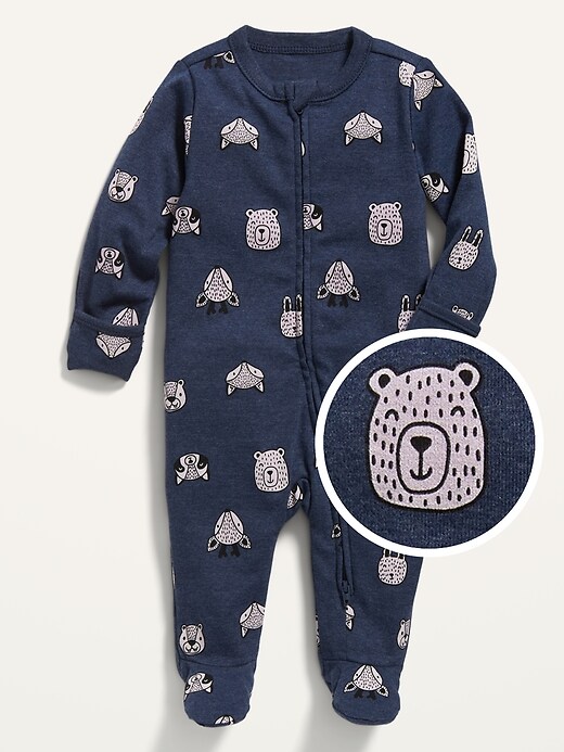 View large product image 1 of 2. Unisex Printed Sleep & Play Footed One-Piece for Baby