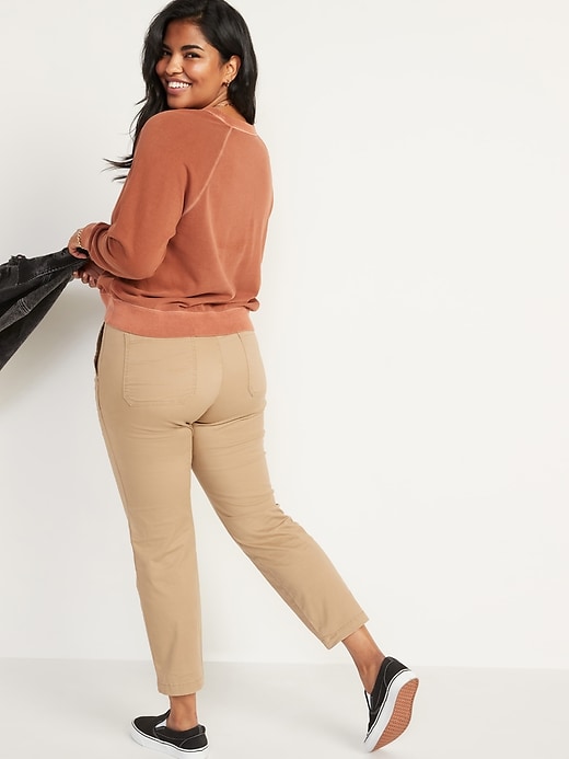 Image number 2 showing, High-Waisted Utility Ankle Chino Pants for Women