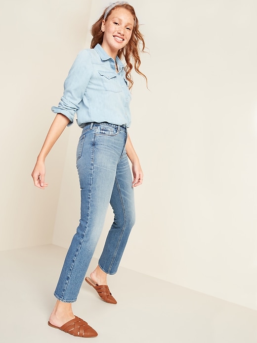Image number 3 showing, High-Waisted Crop Flare Ankle Jeans for Women