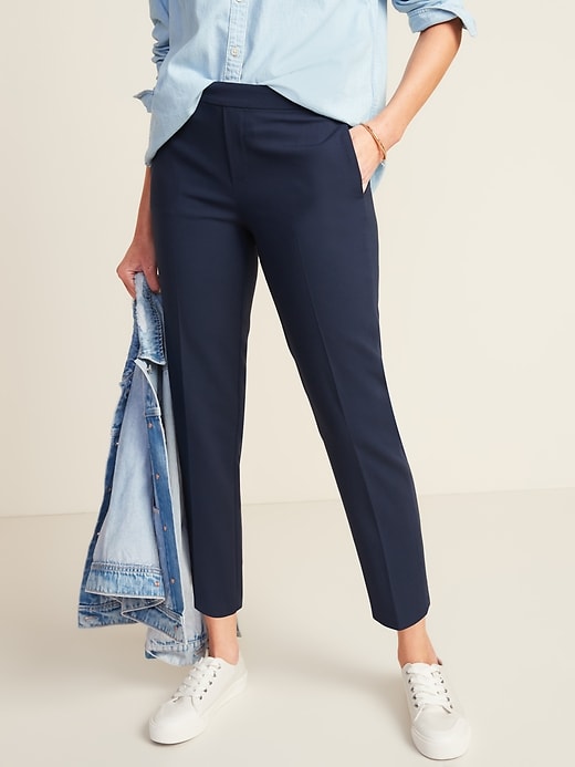 Image number 4 showing, Mid-Rise Straight Pull-On Ankle Pants