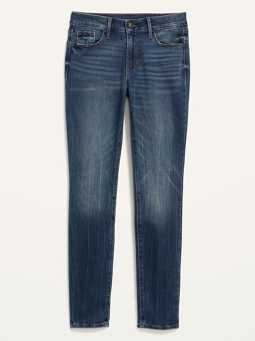 Image number 4 showing, Mid-Rise Dark-Wash Pop Icon Skinny Jeans for Women