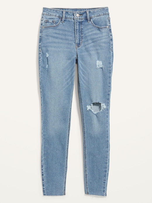 Image number 4 showing, High-Waisted Rockstar Super Skinny Ripped Ankle Jeans for Women