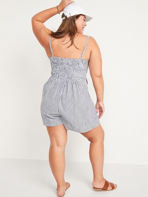 Image number 8 showing, Striped Cami Romper for Women --3.5-inch inseam