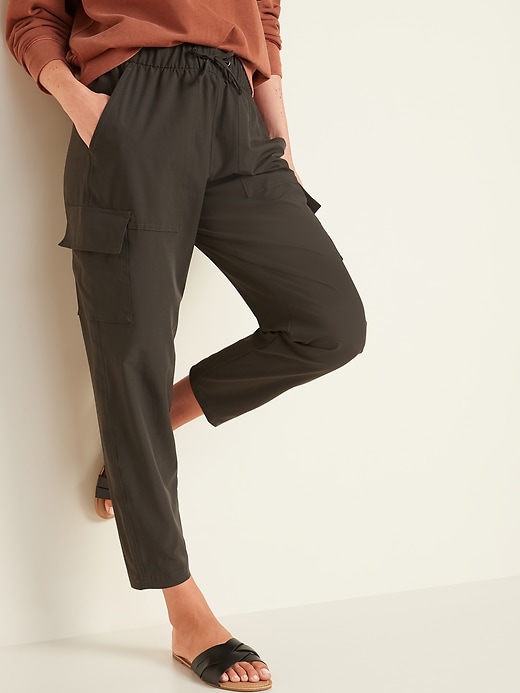 Image number 3 showing, High-Waisted StretchTech Cargo Ankle Pants