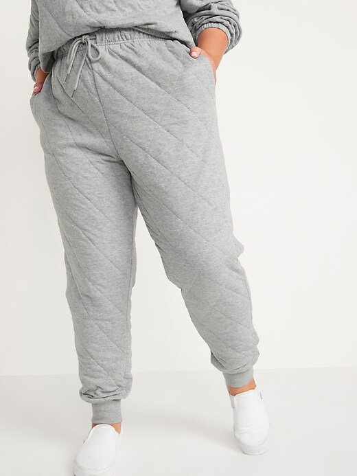 Image number 7 showing, Extra High-Waisted Quilted Jogger Sweatpants for Women