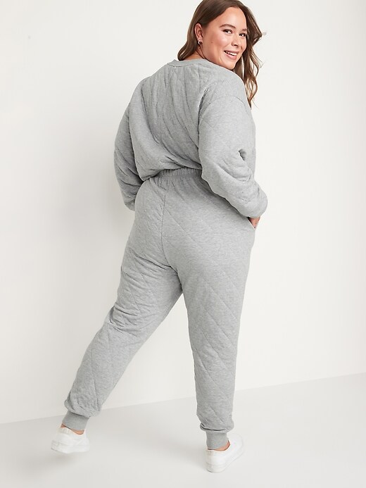 Image number 8 showing, Extra High-Waisted Quilted Jogger Sweatpants for Women