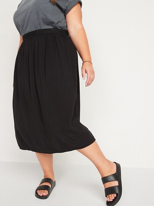 Image number 7 showing, High-Waisted Midi Swing Skirt for Women