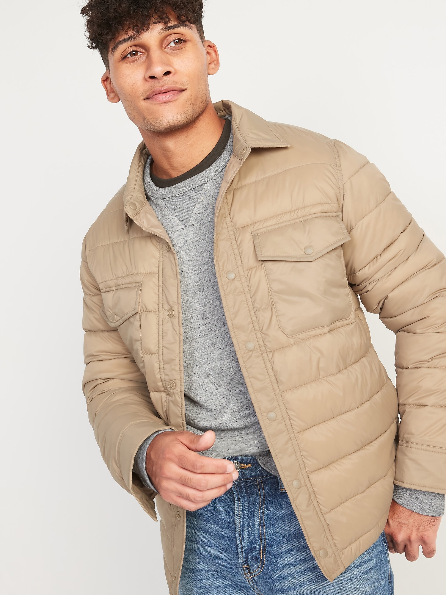 Water-Resistant Puffer Shacket for Men | Old Navy