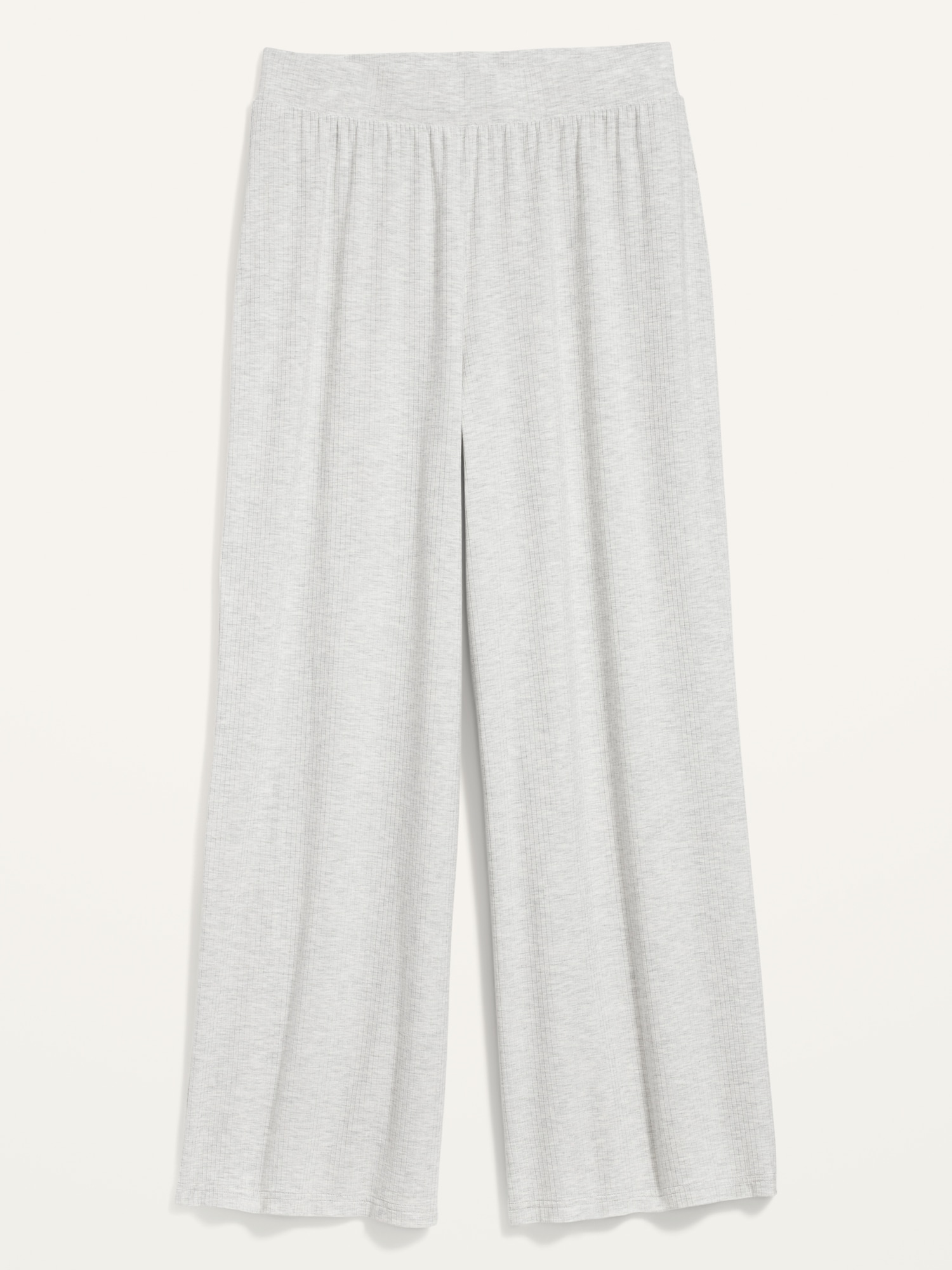 High-Waisted Sunday Sleep Rib-Knit Cropped Wide-Leg Pajama Pants for ...