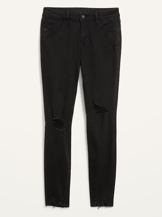 Image number 4 showing, Mid-Rise Rockstar Super-Skinny Raw-Edge Ankle Jeans for Women