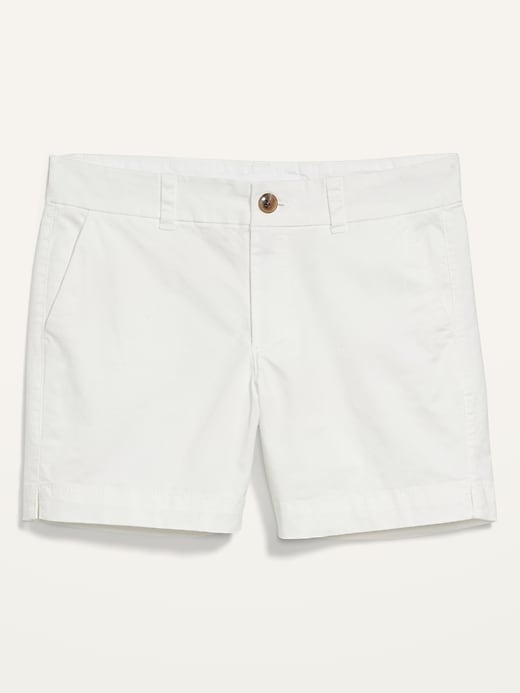 Image number 1 showing, Mid-Rise Twill Everyday Shorts for Women - 5-inch inseam