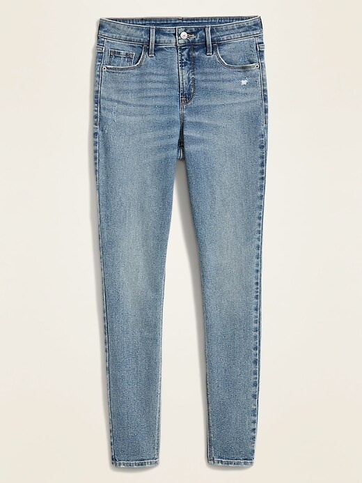 Image number 4 showing, High-Waisted Light-Wash Rockstar Super Skinny Jeans