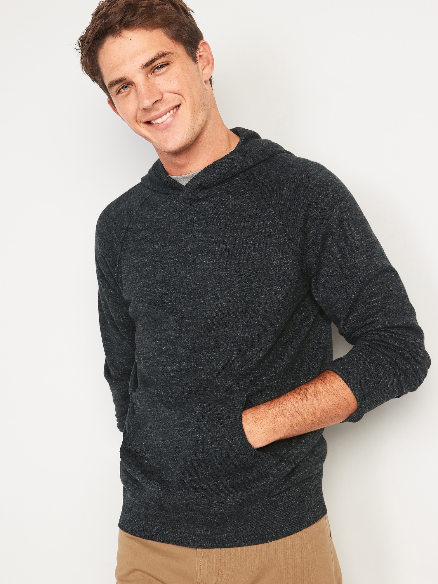 Raglan-Sleeve Pullover Sweater Hoodie