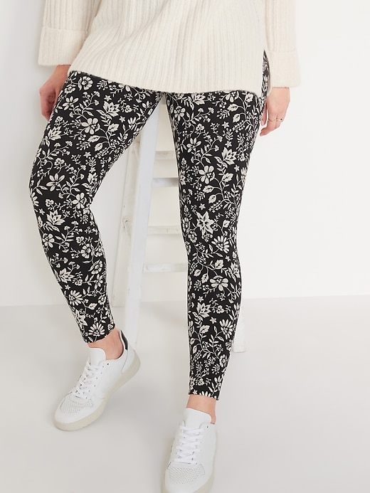 View large product image 1 of 4. High-Waisted Printed Ankle Leggings For Women
