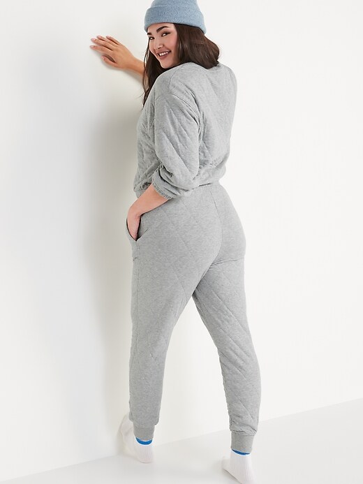 Image number 2 showing, Extra High-Waisted Quilted Jogger Sweatpants for Women