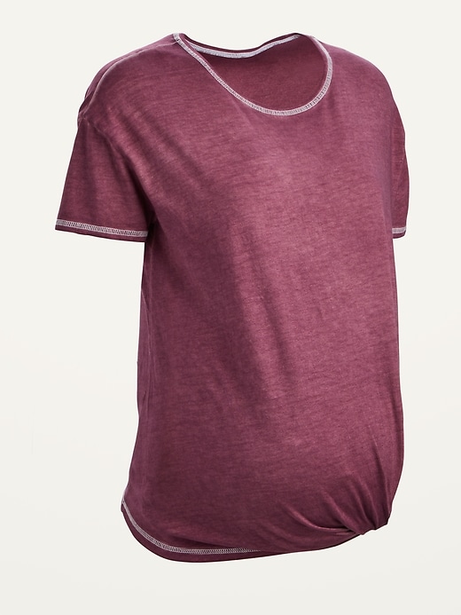View large product image 2 of 2. Maternity Twist-Hem Crew-Neck Easy T-Shirt