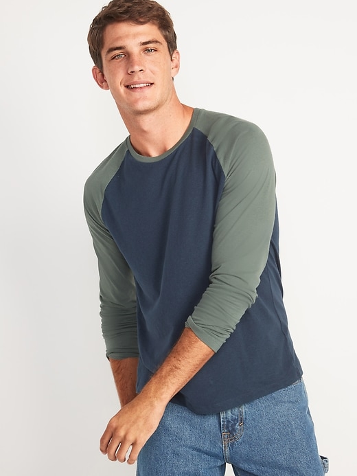 Color-Blocked Raglan Long-Sleeve T-Shirt | Old Navy