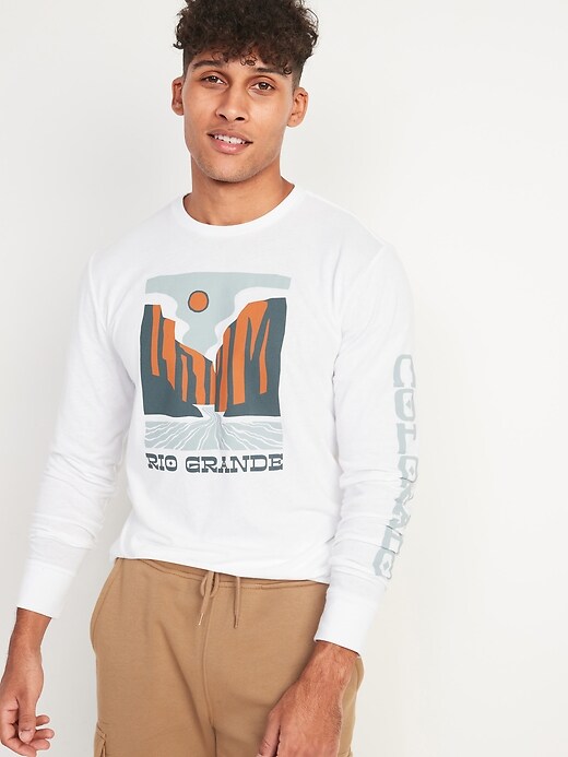 Image number 1 showing, Soft-Washed Long-Sleeve Graphic Layering T-Shirt