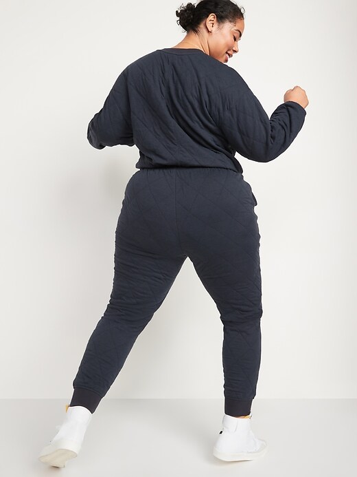 Image number 8 showing, Extra High-Waisted Quilted Jogger Sweatpants