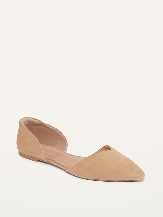 View large product image 1 of 1. Pointy-Toe D'Orsay Flats For Women