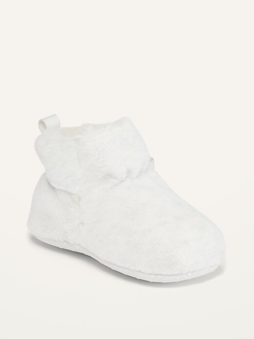 View large product image 1 of 4. Unisex Micro Fleece Sherpa-Lined Booties for Baby